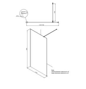 Crosswater Design 8 Side Panel 1200 Silver detail view - Image 4