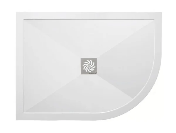 Crosswater Central Waste Offset Quadrant Left Hand 25mm Stone Resin Shower Tray 800 x 1000mm