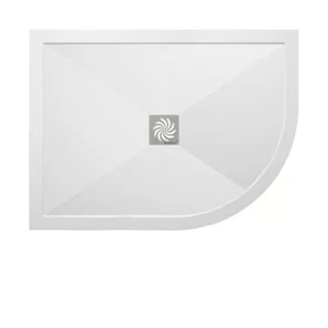 Crosswater Central Waste Offset Quadrant Left Hand 25mm Stone Resin Shower Tray 800 x 1000mm detail view - Image 2