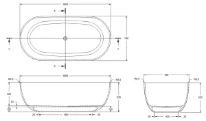 Bc Designs Crea Bath 1665 X 780 (no Waste) Satin Rose detail view - Image 2