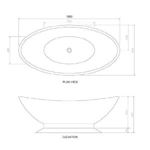 Bc Designs Kurv Bath 1890 X 900 (no Waste) Matt White detail view - Image 5