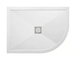 Crosswater Central Waste Offset Quadrant Left Hand 25mm Stone Resin Shower Tray 900 x 1200mm