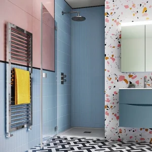 Crosswater Design 8 Hinged Door 1200 Silver detail view - Image 3