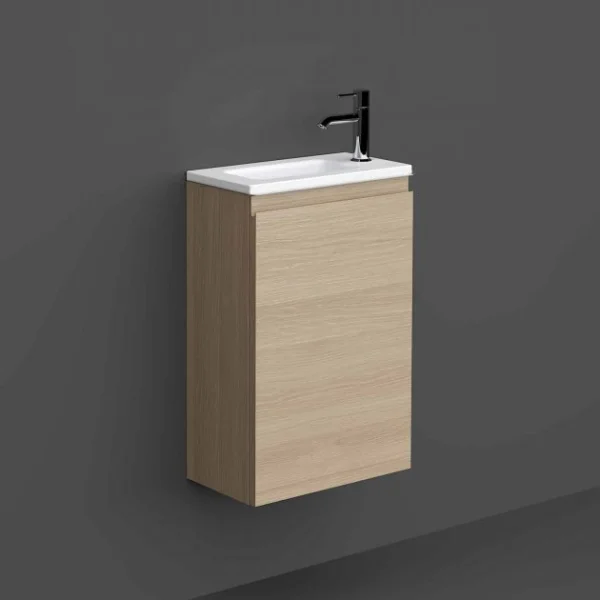 Cubico Minimo 400 Wall Hung Cloakroom Vanity Unit Natural Oak