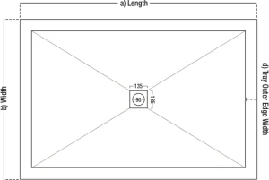 London Showers  Symmetry Slim 25 1200 x 900mm Tray & Waste - White