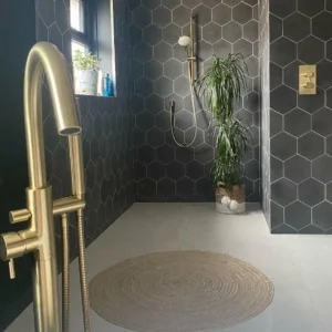 Crosswater Mpro Bath Shower Mixer Floor Standing Brushed Brass detail view - Image 3