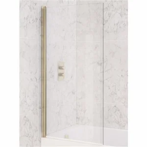 Eastbrook Straight 6mm Bathscreen Brushed Brass