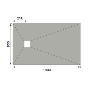 Abacus Elements Level Access Kit Square Drain 14x9 End technical drawing - Image 2