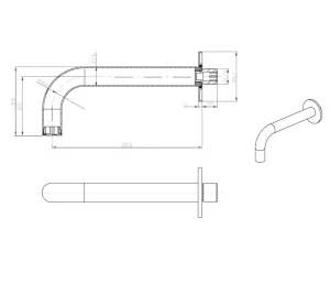 Crosswater Mpro Bath Spout Stainless detail view - Image 4