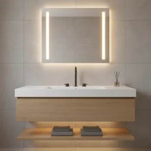 Ava Trend 3 Hole Deck Mounted Basin Mixer W/ Flanges - Brushed Black detail view - Image 2