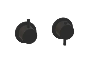 Ava Trend 1 Way 2 Handle Thermostatic Valve W/ Flanges - Brushed Black detail view - Image 3