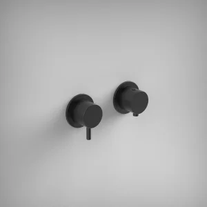 Ava Trend 1 Way 2 Handle Thermostatic Valve W/ Flanges - Brushed Black