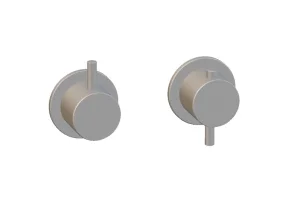 Ava Trend 2 Way 2 Handle Thermostatic Valve W/flanges - Brushed Stainless Steel detail view - Image 3