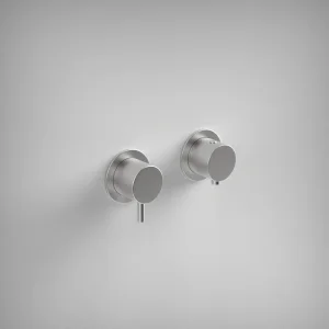 Ava Trend 2 Way 2 Handle Thermostatic Valve W/flanges - Brushed Stainless Steel