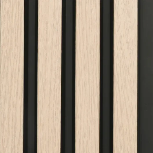 Abacus Slatwall Oak And Black Wall Panel Pack 2400 X 170 X 19mm (Per Piece) (3 Pack) (1.2msq) product image - Image 1