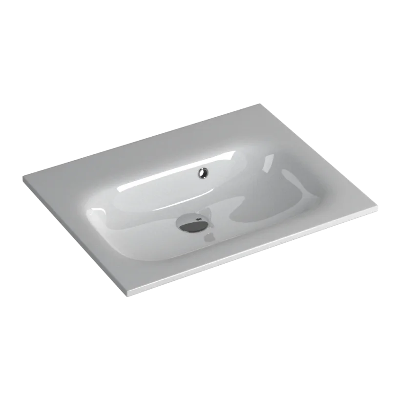 Faeber Silkstone Pearl 600mm Single Central Gloss Basin product image - Image 1