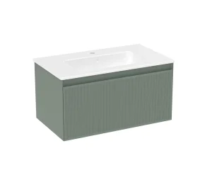 Saneux Monument 80cm 1 Drawer Wall Mounted Unit - Matte Sage