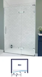 Merlyn Arysto 10 Hinge Door & Inline Panel - Recess Right 950mm