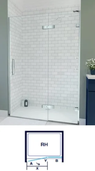 Merlyn Arysto 10 Hinge Door & Inline Panel - Recess Right 950mm product image - Image 1