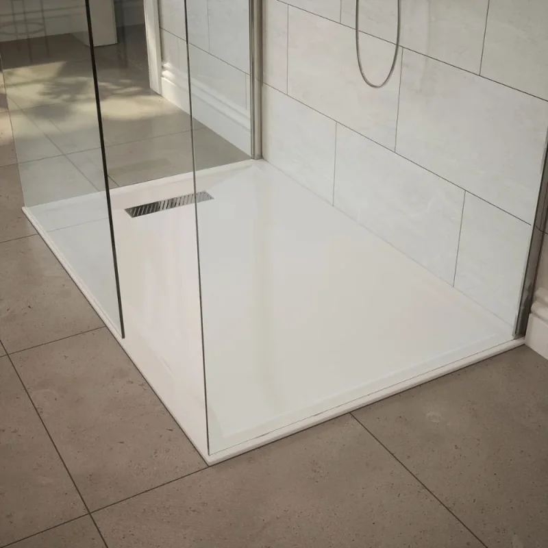 London Showers  Linear 1400 x 800mm Tray & Waste - White product image - Image 1