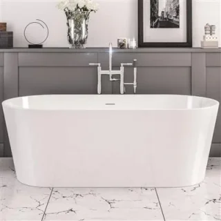 Eastbrook Lambeth Freestanding Bath 1590x740x560mm Inc Waste White product image - Image 1