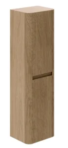 Cubico Wave Ribbed Tall Cabinet Natural Oak