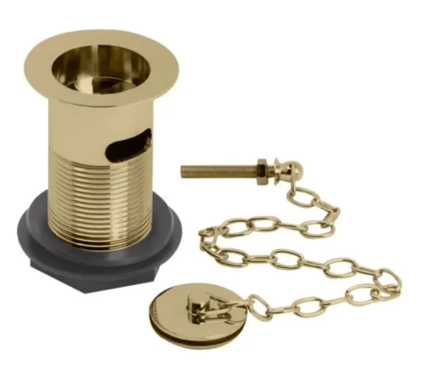 Bc Designs Basin Waste With Plug & Link Chain Brushed Gold