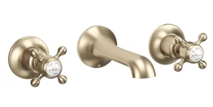 Crosswater Belgravia Crosshead 3 Hole Basin Set Brushed Brass