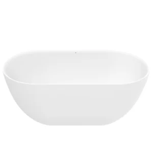 Crosswater Cerus Free Standing Bath with Overflow and Waste 1500 x 780mm Matt White