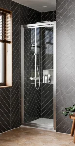 Crosswater Clear 6 Pivot Door 900 Brushed Nickel