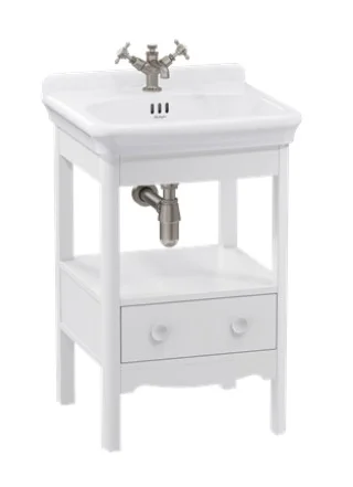 Burlington Guild Floor Standing Vanity 560mm Varley White C/w Handles