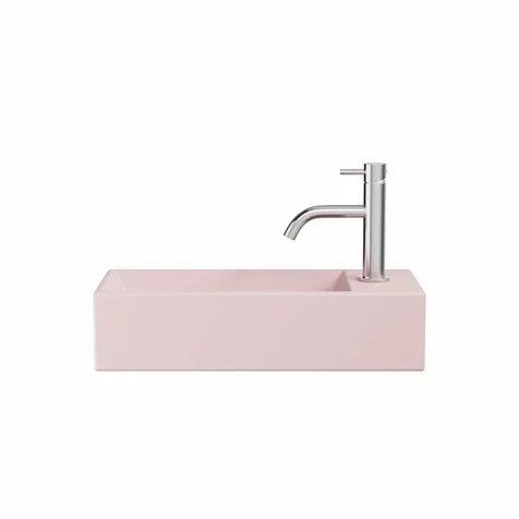 Crosswater Beck Cloakroom Basin Including Free Flow Waste 1 Tap Hole 450 x 200mm Pink Matt