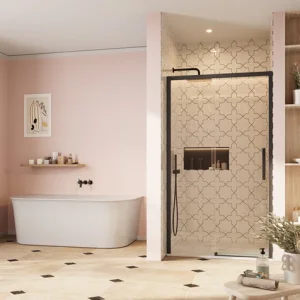 Crosswater Asura 8mm Sliding Door 1100 Matt Black