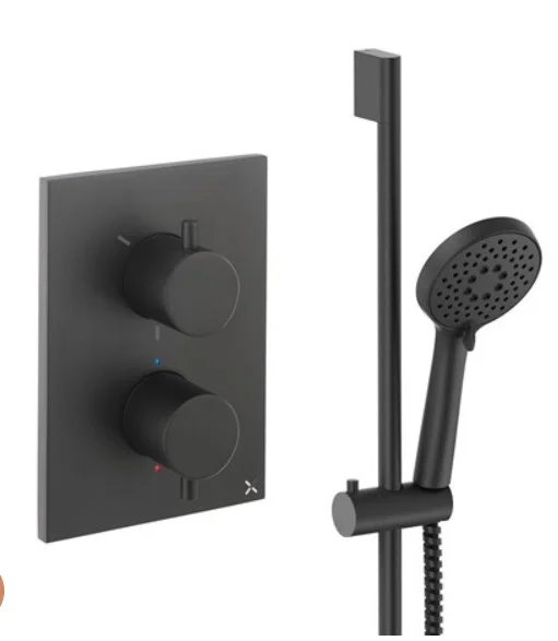 Crosswater Crossbox Shower Set 2 Matt Black Set Includes PROCB1000LBPF_V2, CROSSBOX, SK971F