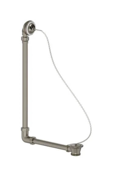 Burlington Exposed Bath Overflow Plug & Chain Brushed Nickel