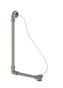 Burlington Exposed Bath Overflow Plug & Chain Brushed Nickel