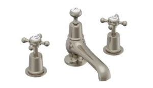 Burlington Claremont 3th Basin Mixer Pop Up Waste Brushed Nickel
