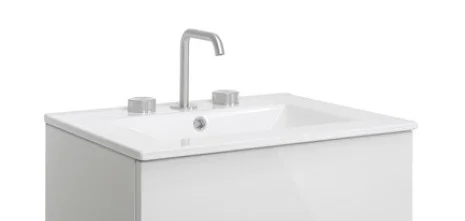 Crosswater Glide II Basin 600 Ceramic O/F 3TH White