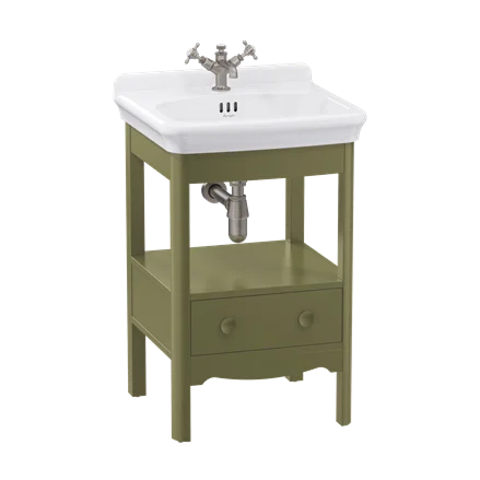 Burlington Guild Floor Standing Vanity 560mm Carlyle Green C/w Handles