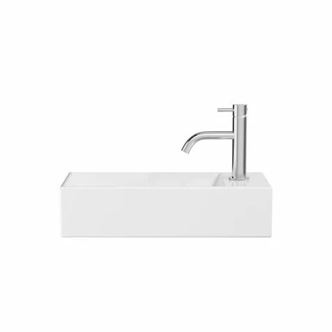 Crosswater Beck Cloakroom Basin Including Free Flow Waste 1 Tap Hole 450 x 200mm White Gloss