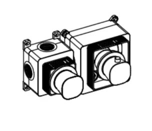 Ava Purity 2 Way 2 Handle Thermostatic Valve W/flanges 3.0 - Polished Stainless Steel detail view - Image 2
