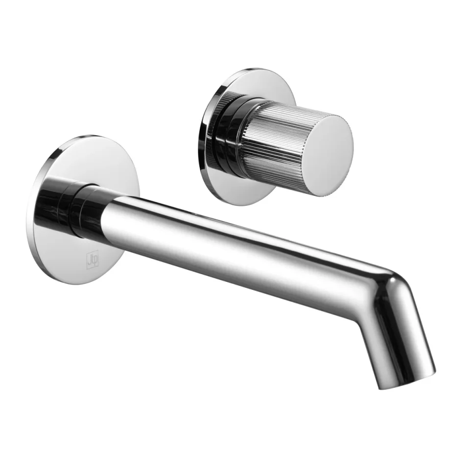 Just Taps Evo Single Lever Wall Mounted Basin Mixer 150mm Spout Chrome product image - Image 1
