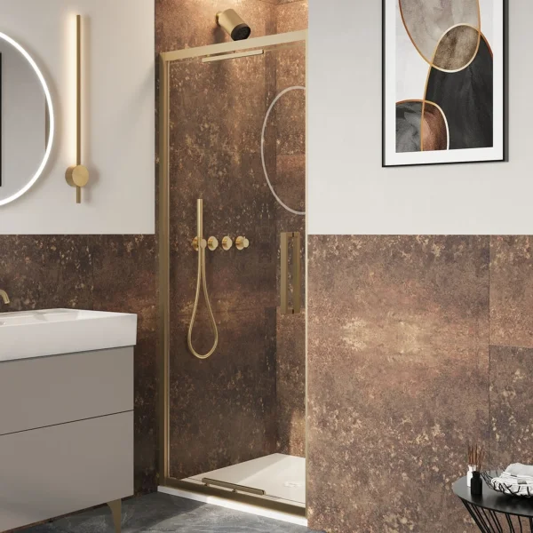 Crosswater Asura 8mm Infold Door 1000 Brushed Brass