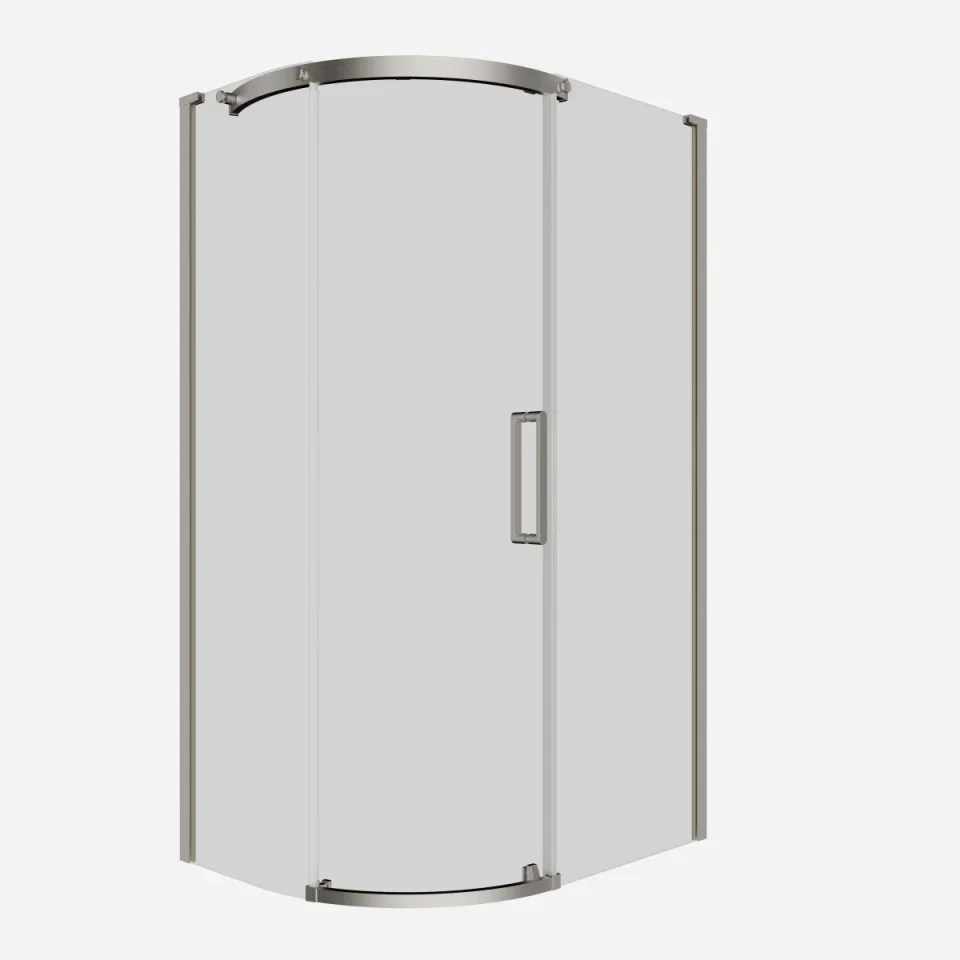 Crosswater Optix Offset Quadrant 1200x900 Left Hand Brushed Nickel detail view - Image 2
