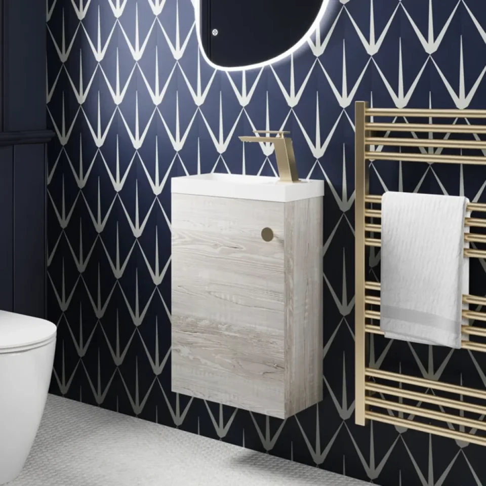 Crosswater Alo Cloakroom Unit 400 x 220mm Nordic Oak product image - Image 1