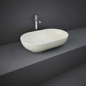 Rak Feeling 55cm Oval Counter Top Wash Basin In Matt Greige