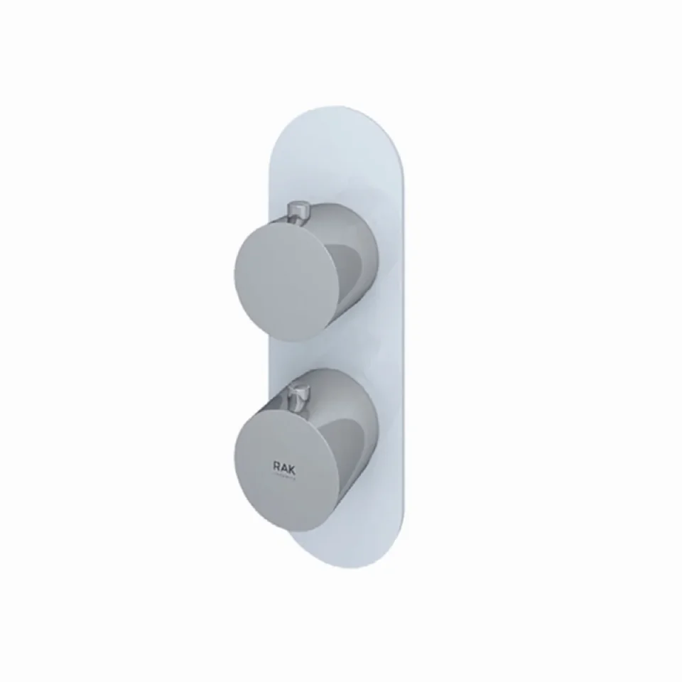 Rak Feeling Round Single Outlet Thermostatic Concealed Shower Valve In White product image - Image 1