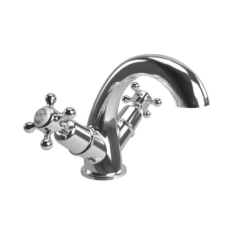 Burlington Claremont T27 Mono Basin Mixer Chrome detail view - Image 2
