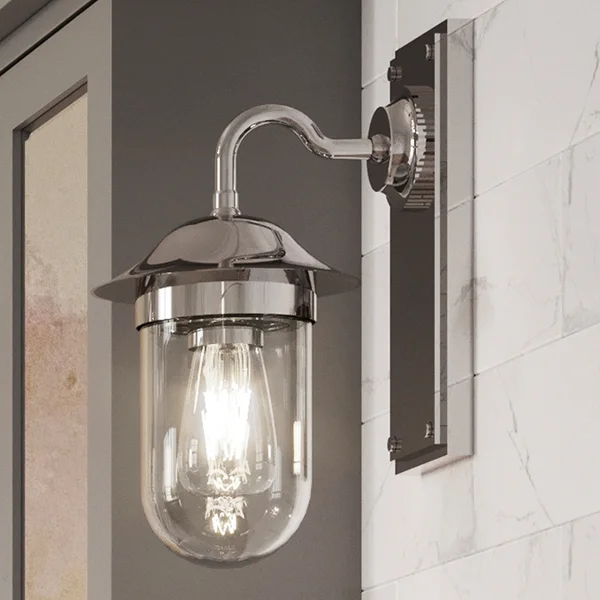 Burlington Guild Wall Light & Clear Glass Chrome