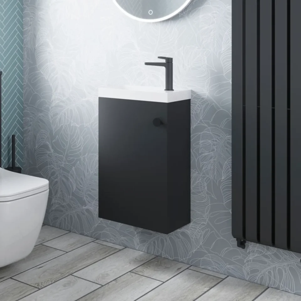 Crosswater Alo Cloakroom Unit 400 x 220mm Matt Black product image - Image 1